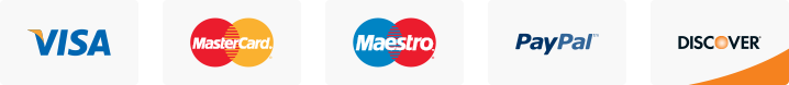 Paiement sécurisé : Visa, Mastercard, PayPal, American Express, Visa Electron, Maestro