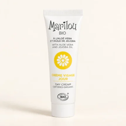 Tube blanc Marilou Bio crème visage jour aloé vera et jojoba