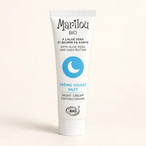 Tube blanc Crème Visage Nuit Marilou Bio aloe vera et karité
