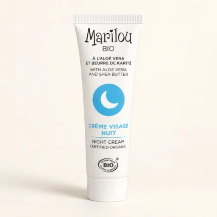 Tube blanc Crème Visage Nuit Marilou Bio aloe vera et karité