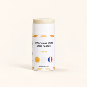 Déodorant stick bio sans parfum à l'argan Be Fresh & Bio, étui carton