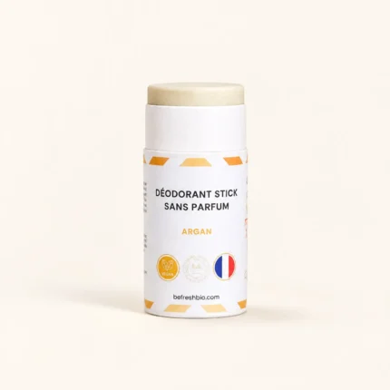 Déodorant stick bio sans parfum à l'argan Be Fresh & Bio, étui carton