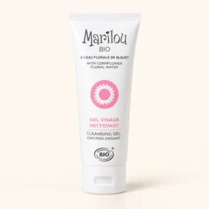 Tube blanc Marilou Bio gel nettoyant visage à l'eau de bleuet