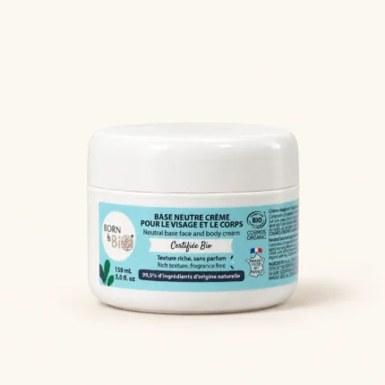 Pot blanc Born To Bio crème visage et corps bio sans parfum 150 ml