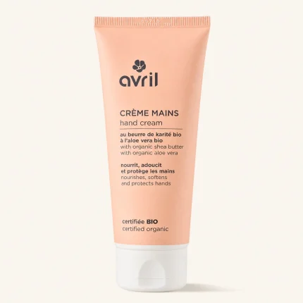 Tube crème mains bio Avril karité aloe vera fond beige