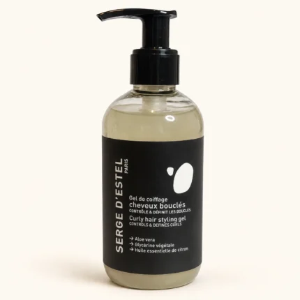 Flacon pompe noir gel de coiffage cheveux bouclés Serge D'Estel 250 ml