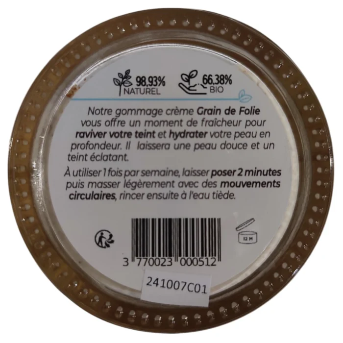 Description Gommage crème hydratant