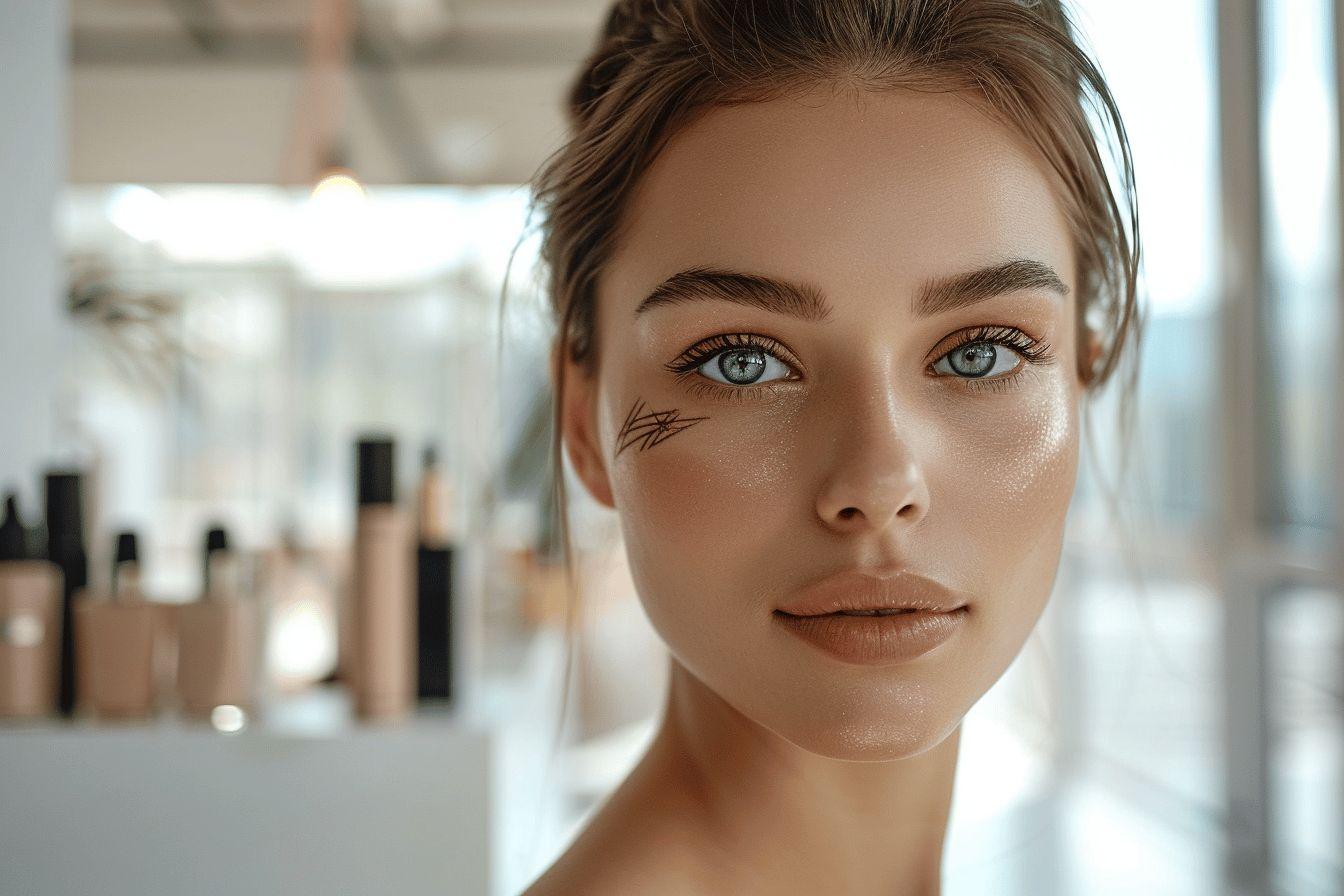 Gros plan du visage d'une femme aux yeux perçants et au maquillage élégant
