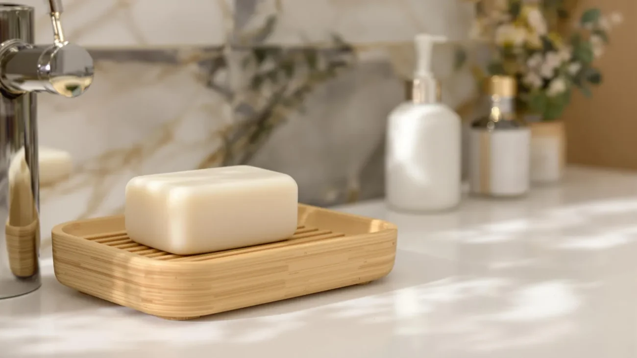 shampooing sur un porte savon