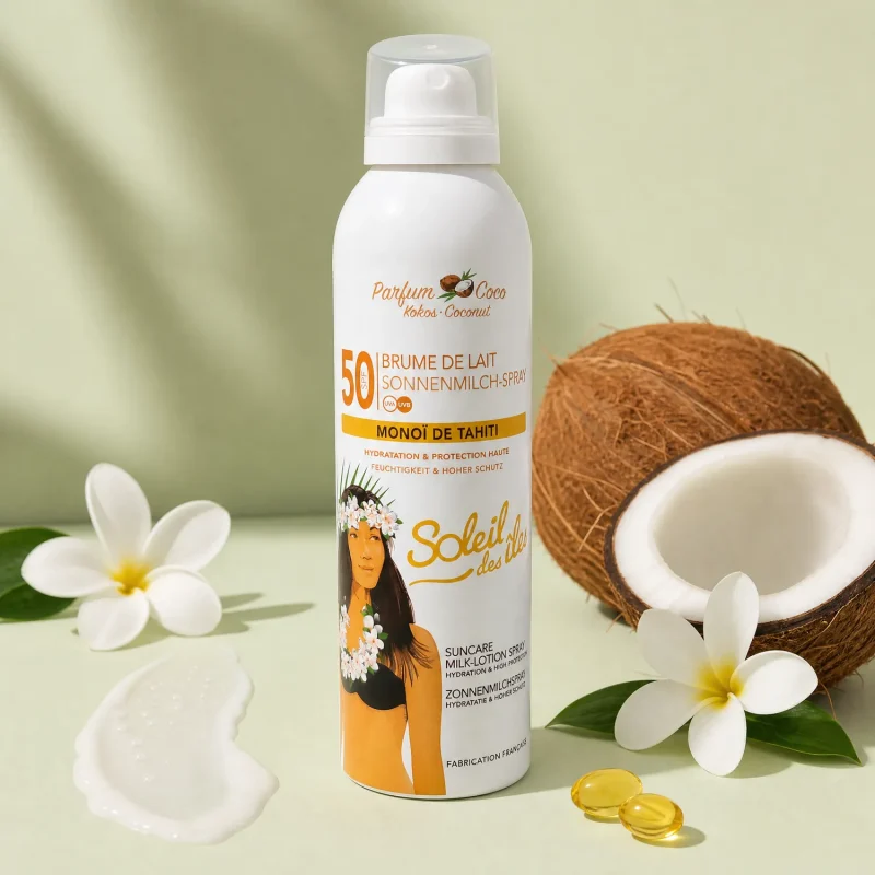 Brume lactée légère au parfum de noix de coco