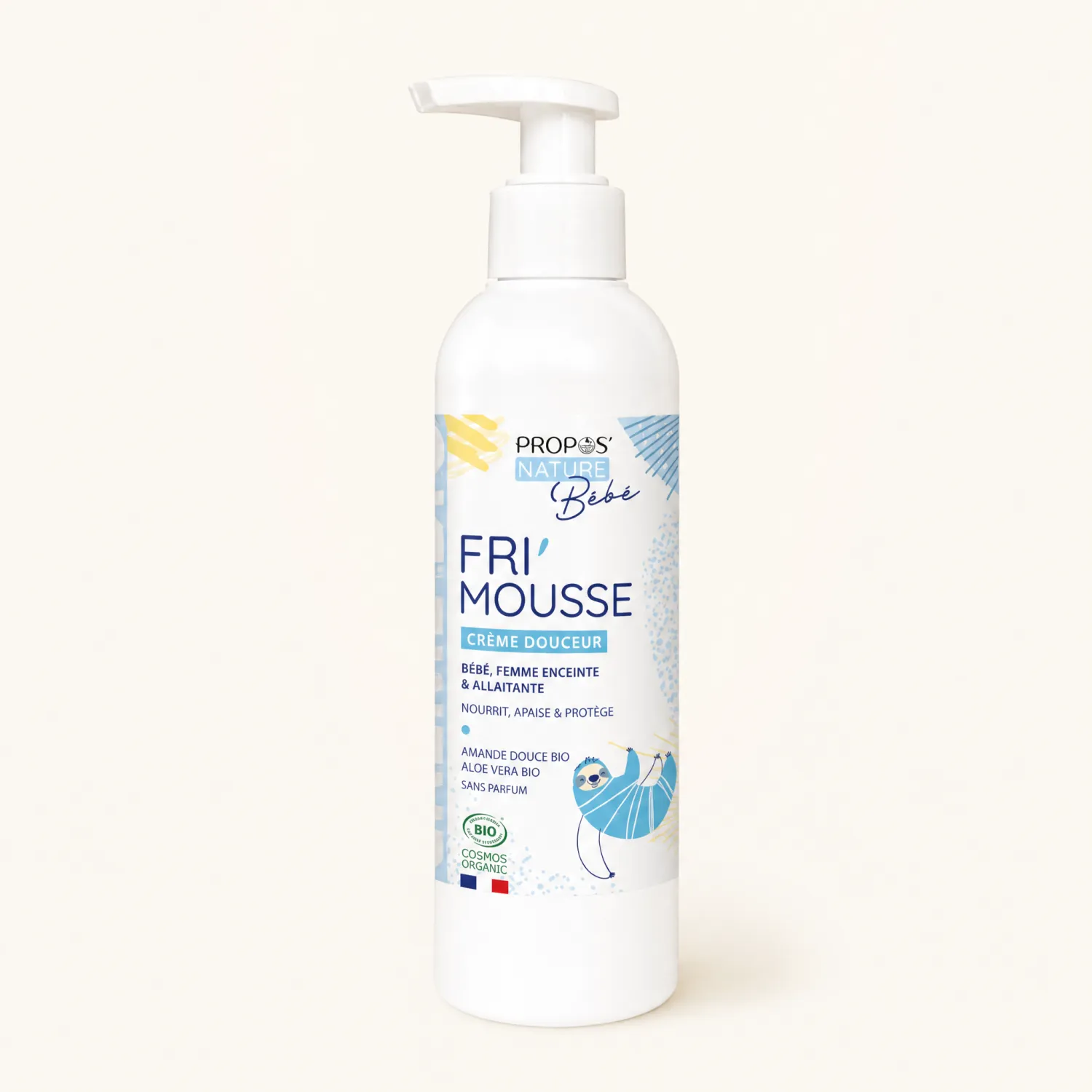 Flacon pompe blanc Fri'Mousse crème bio bébé Propos'Nature 200ml