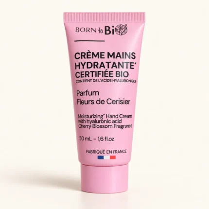 Tube rose Crème Mains Bio Born To Bio acide hyaluronique 50 ml