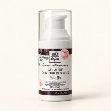 Gel Contour des Yeux Bio Rose & Argan – Décongestionne & Apaise – Born To Bio – 15 ml