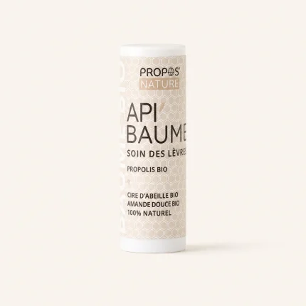 Stick lèvres bio Api'Baume Propos'Nature propolis sur fond beige