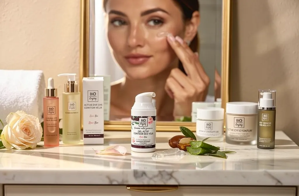 Bonne routine beauté avec des produits cosmétiques sur un miroir, affichant une marque recommandée par les dermatologues.